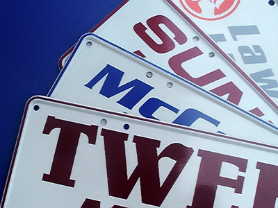 Embossed Number Plates